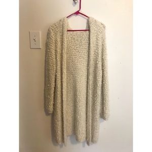 Textured soft cardigan with hood